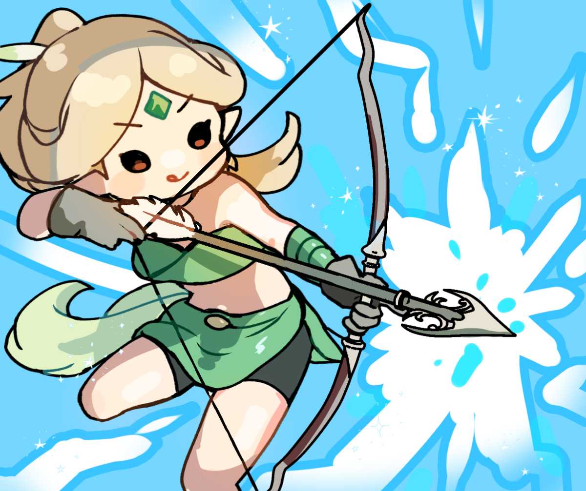 弓を射るエルフのイラスト
